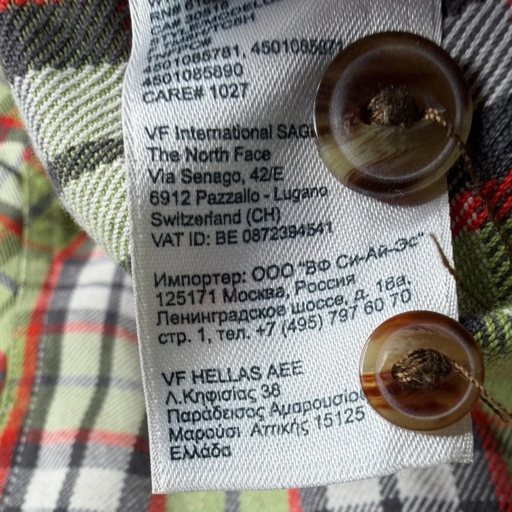 The North Face Men's Plaid Long Sleeve Button Down Shirt size XL Green/White